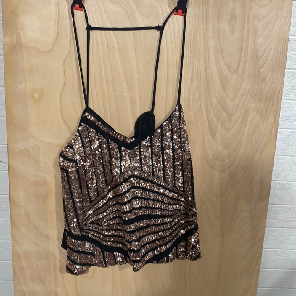 Sequin crop top tank top